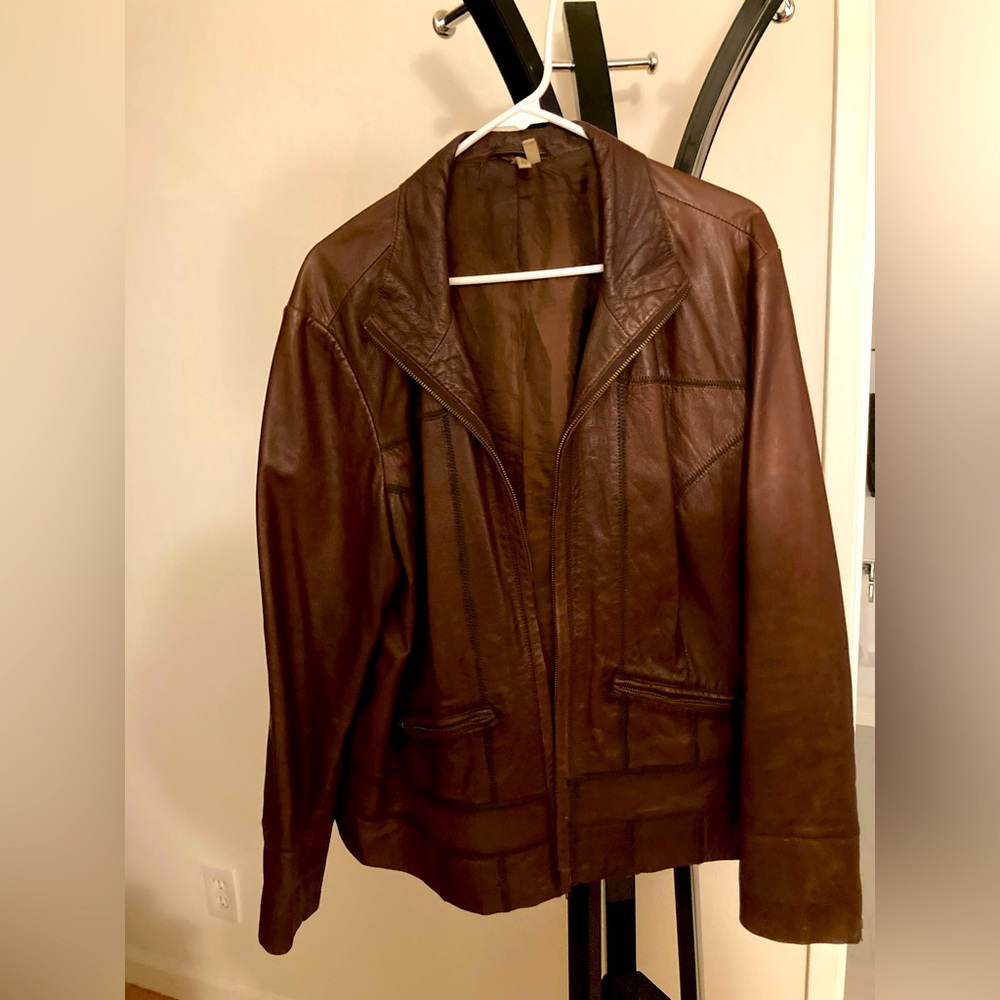 Real leather jacket in brown!